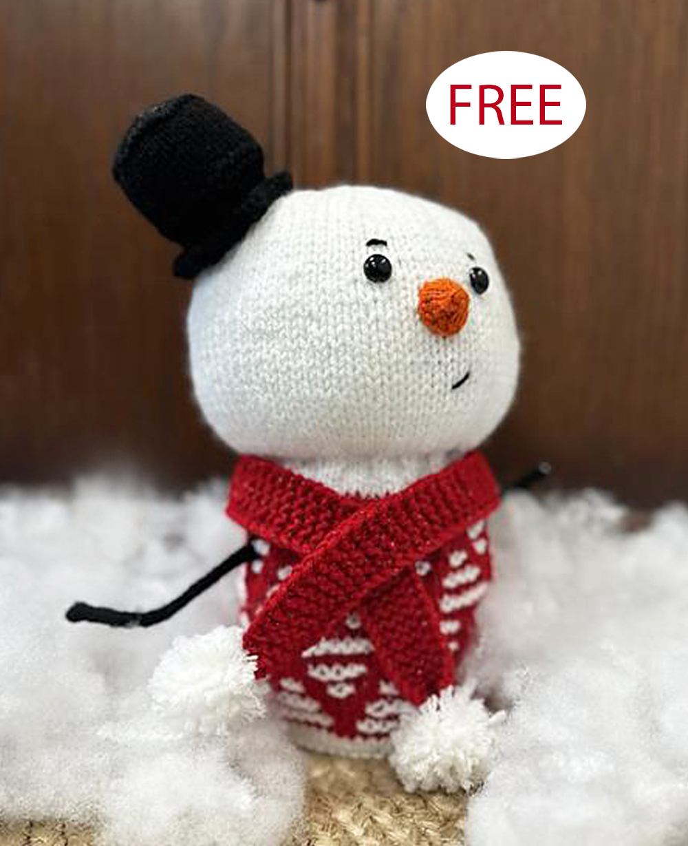 Free knitting pattern Snowman Doorstop Christmas knitting patterns