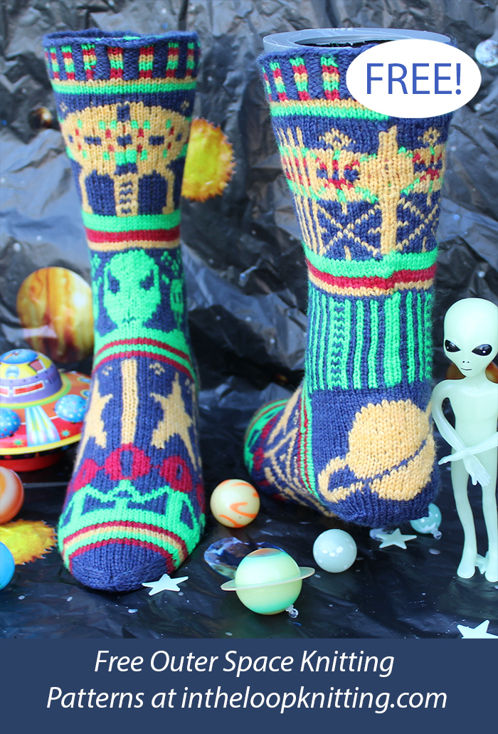 Free Alien Encounter Socks Knitting Pattern