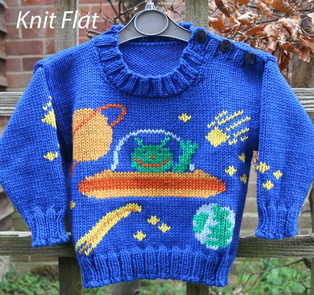 Aliens in Space Sweater Knitting Patterns