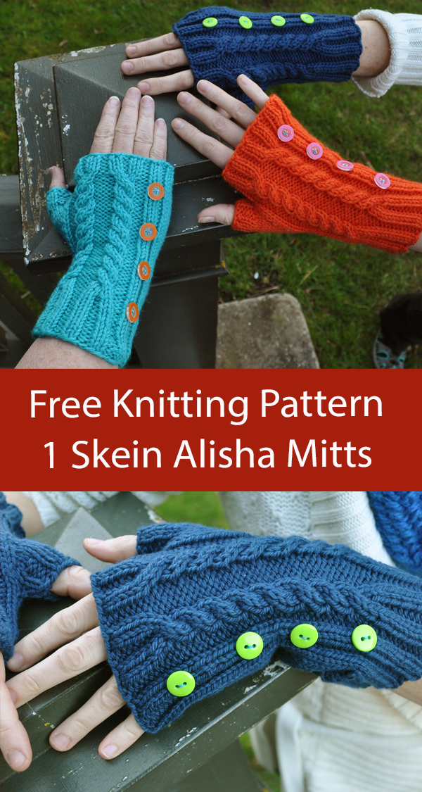 Free Mitts Knitting Pattern Alisha Fingerless Mitts