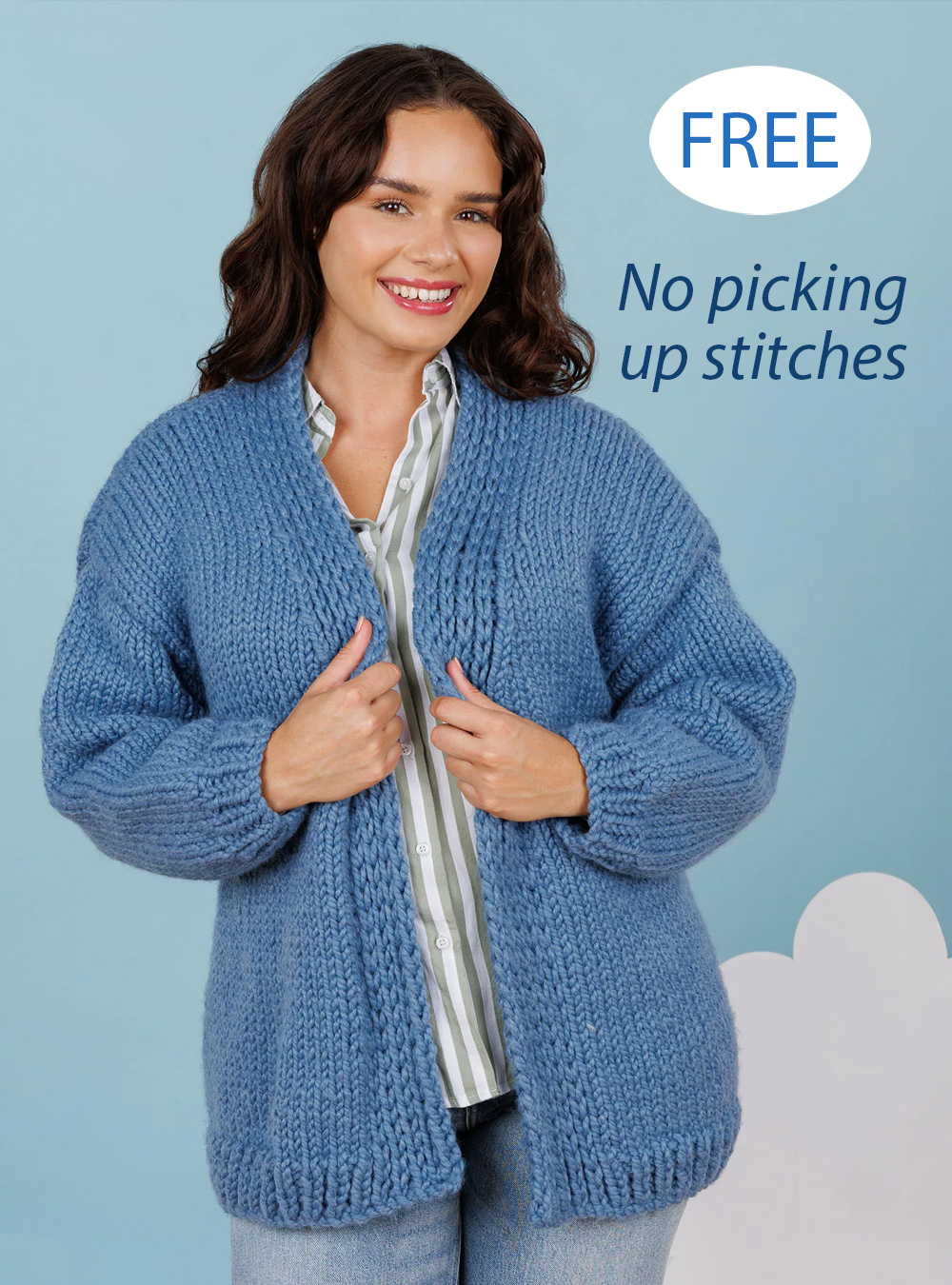 Free Knitting Pattern All Day Big Knit Cardigan