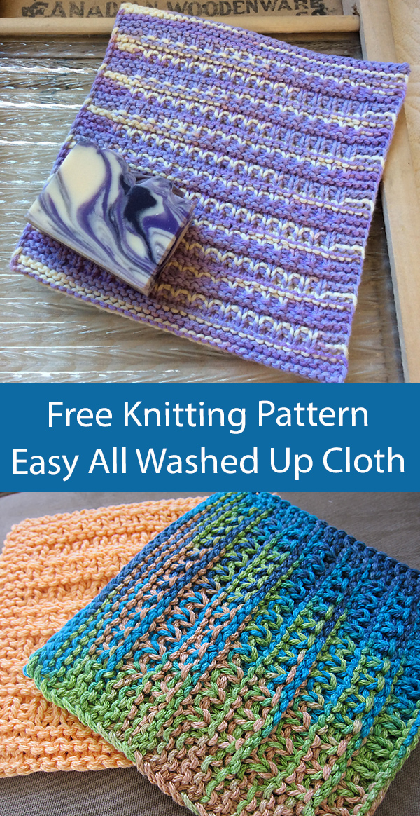 Free Dishcloth Knitting Pattern All Washed Up Dish Cloth