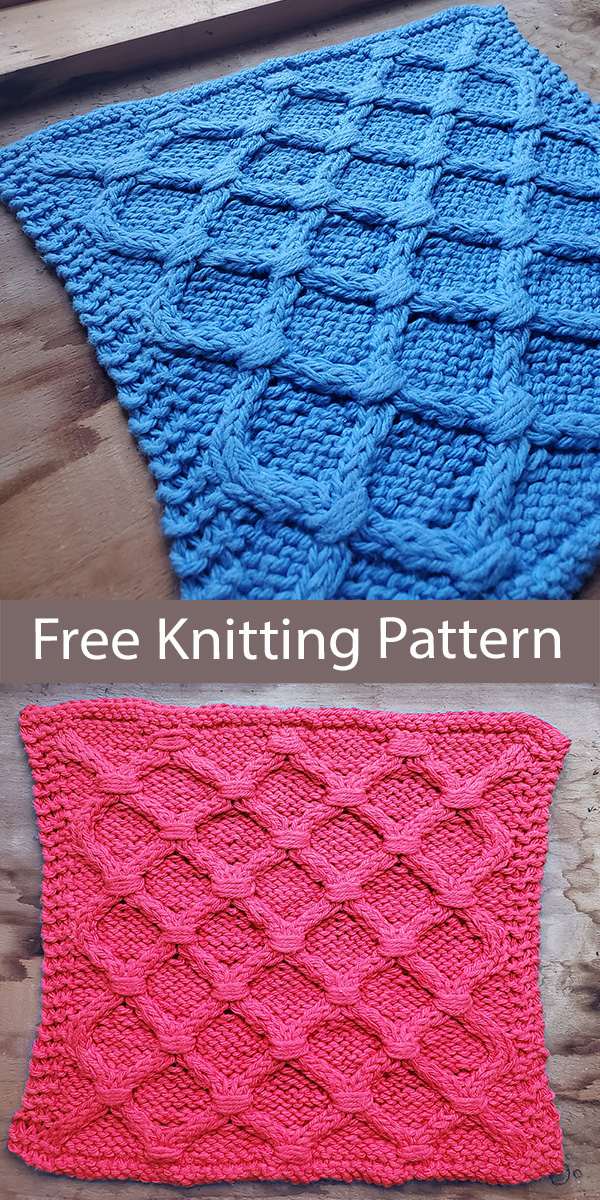 Free Dish or Wash Cloth Knitting Pattern All Wrapped Up Dishcloth Afghan Block