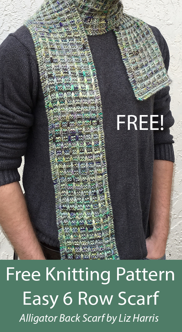 Free Easy Scarf Knitting Pattern Alligator Back Scarf