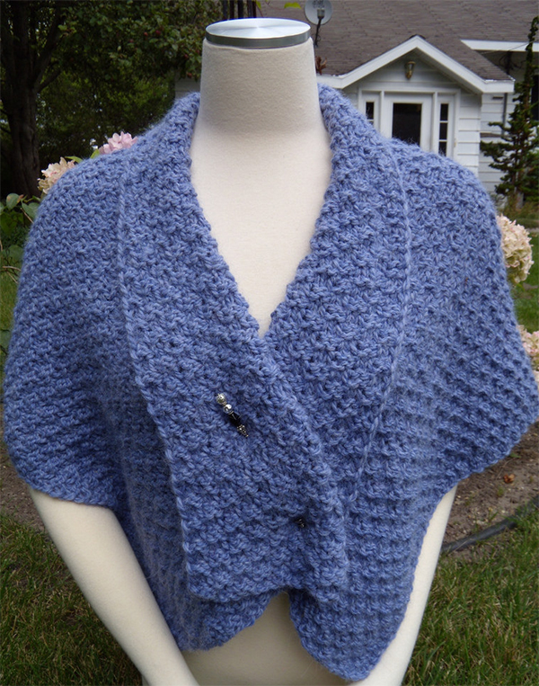 V-Shaped Shoulder Shawl Free Knitting Pattern 