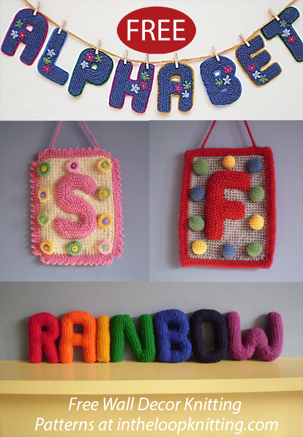 Free Letter Garland Knitting Patterns