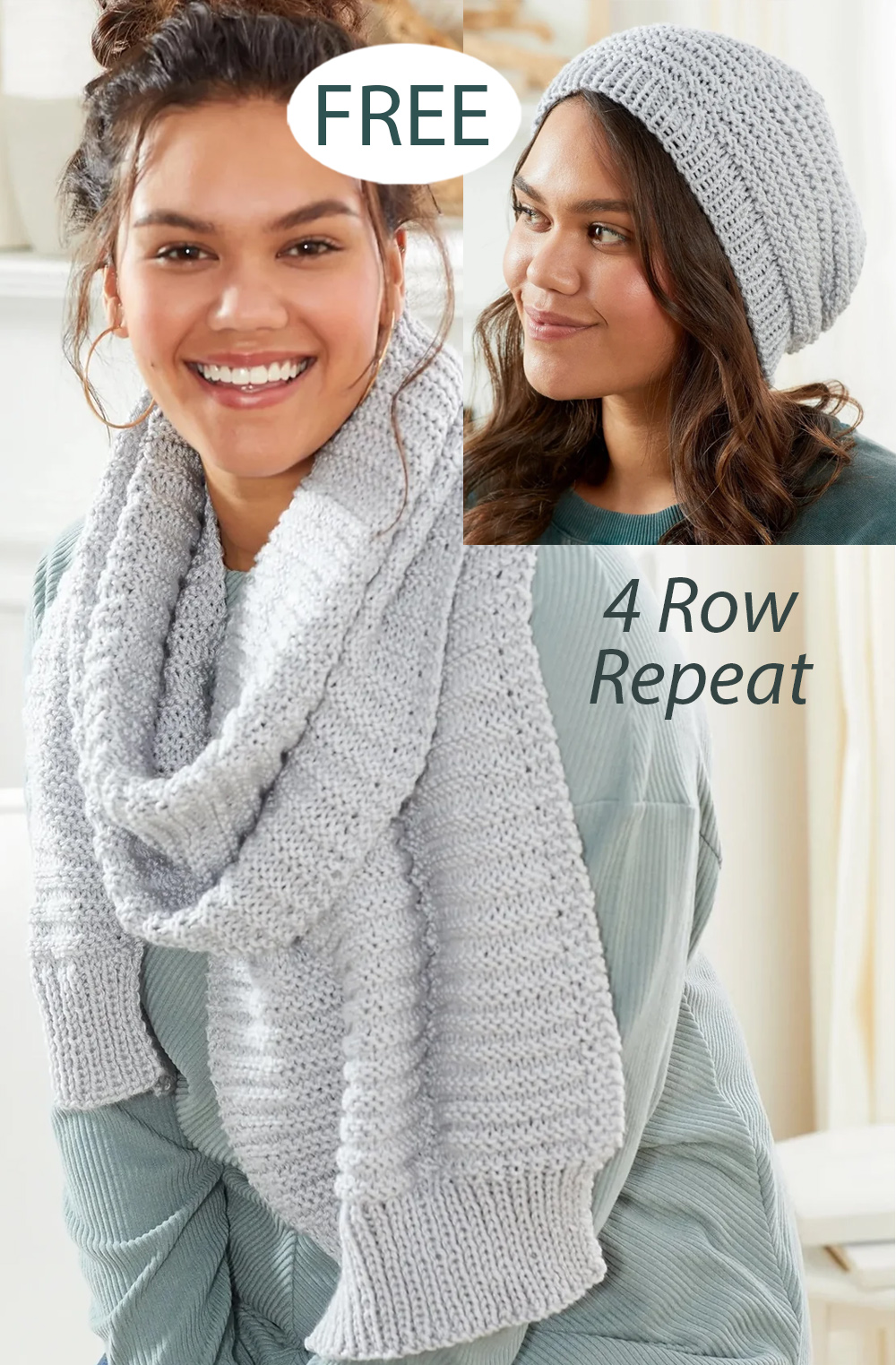 Free Alternating Welt Hat and Scarf Knitting Pattern