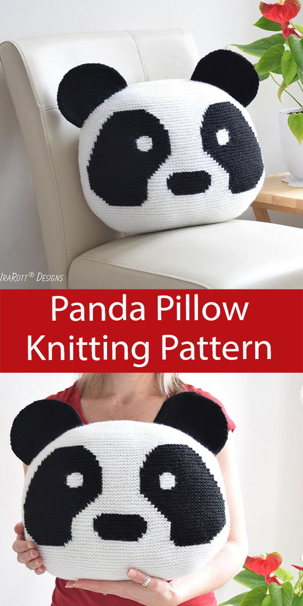 Panda Pillow Knitting Pattern