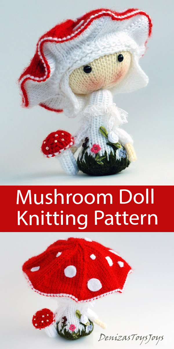 Doll Knitting Patterns Mushroom Amanita muscaria Doll