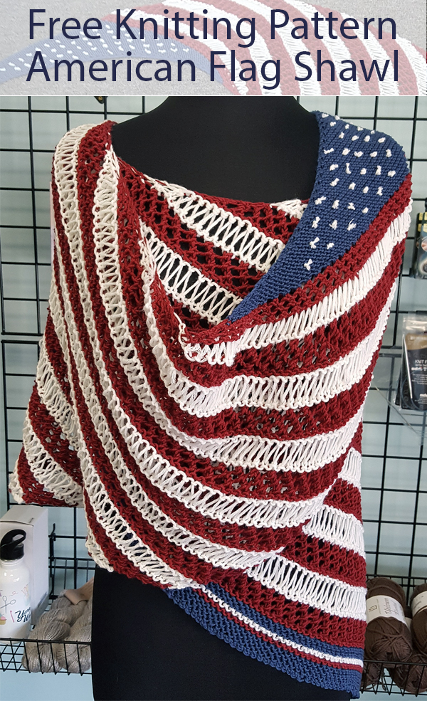 Free Knitting Pattern for American Flag Shawl