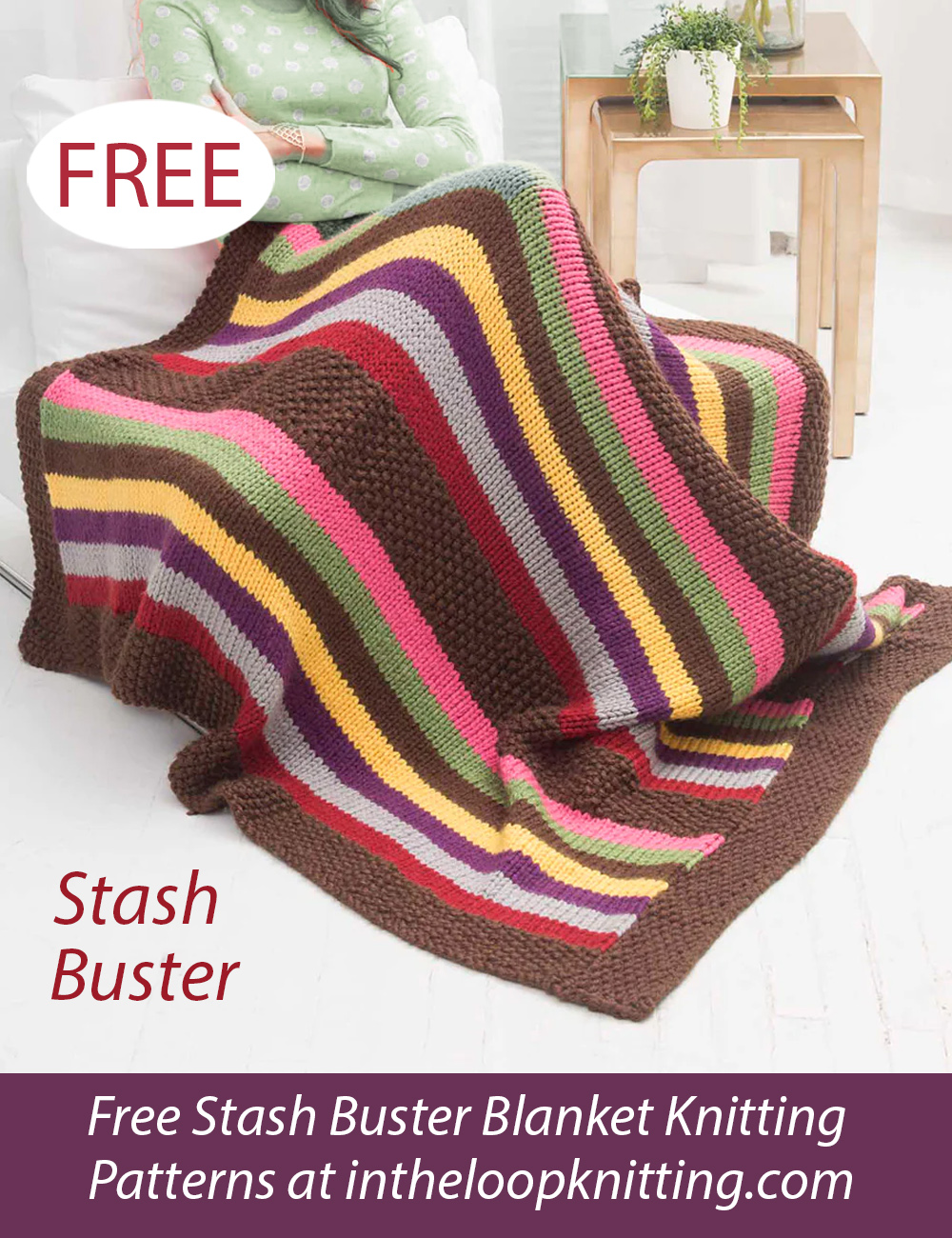 Free Stash Buster Amish Stripe Afghan Knitting Pattern