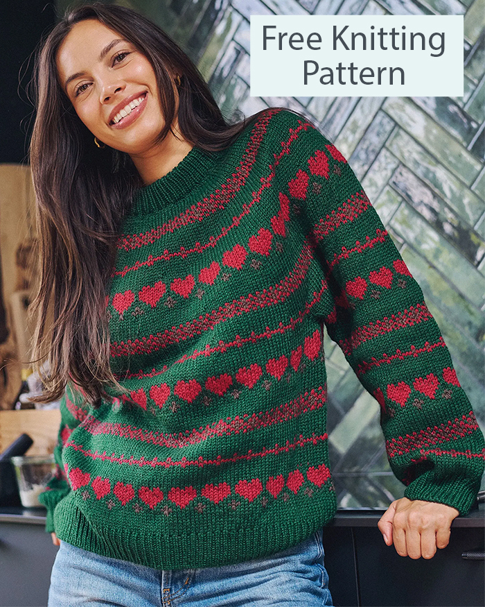 Heart VAmora Sweater Free Knitting Patterns