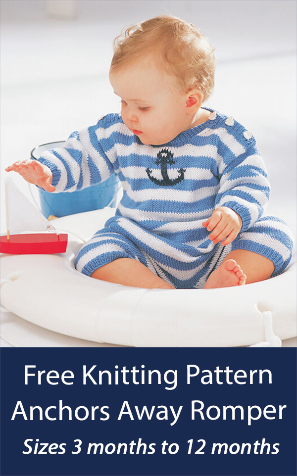 Free Baby Onesie Knitting Pattern Anchors Away Romper