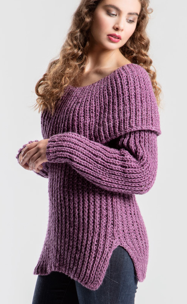 Free Sweater Knitting Pattern Andromeda Cowl Neck Sweater