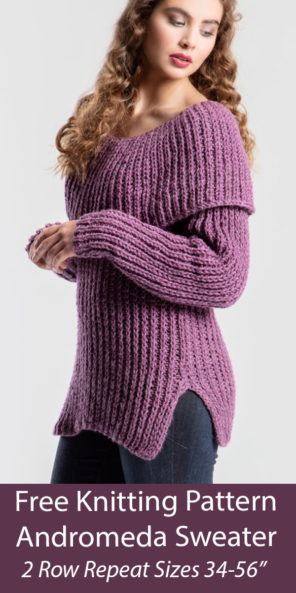 Free Sweater Knitting Pattern Andromeda Cowl Neck Sweater