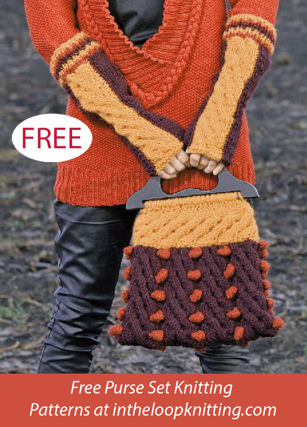 Free Angelina Bag and Armwarmers Knitting Pattern Set