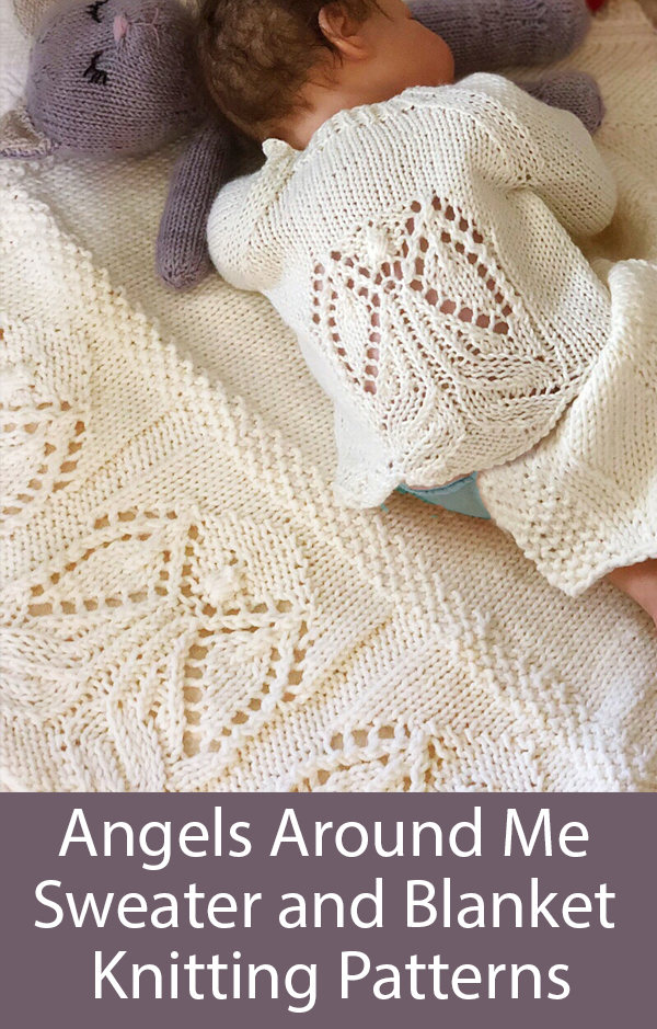 Knitting Patterns for Angels Around Us Baby and Child Cardigan and Blanket