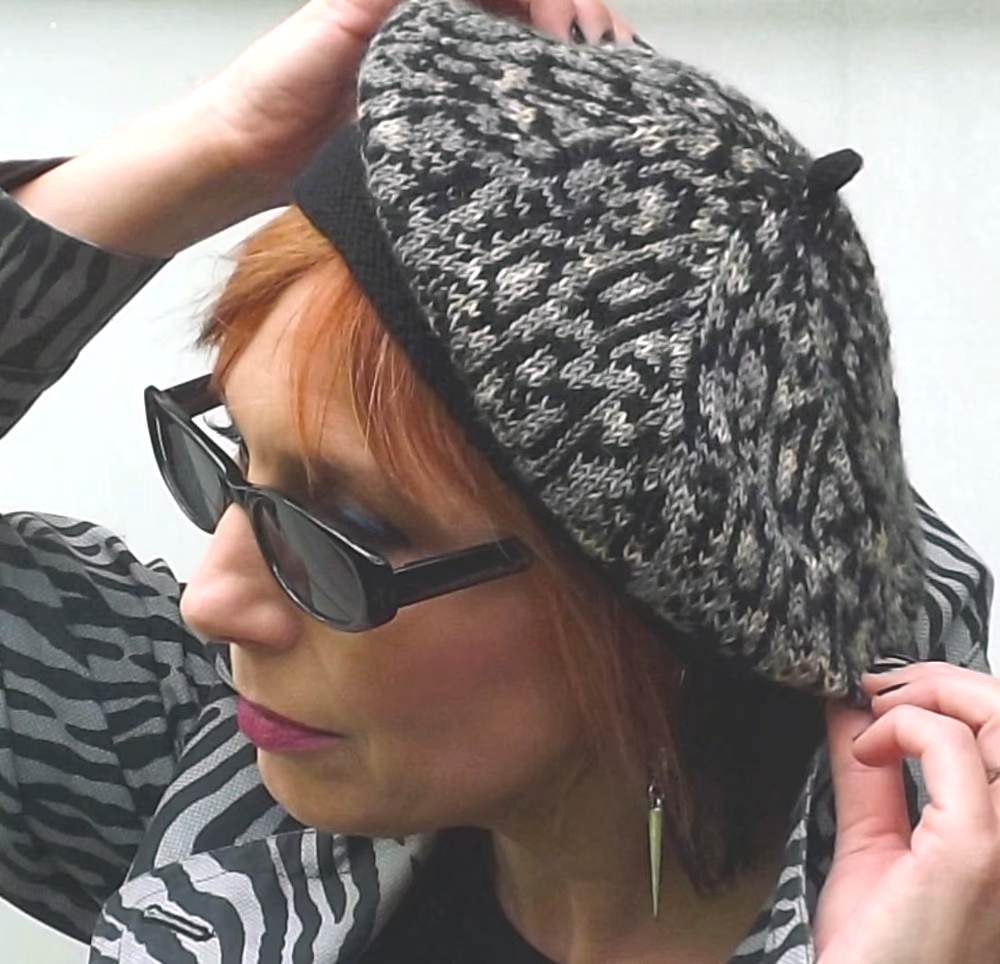 Animal Print Beret #117 Knitting Pattern 
