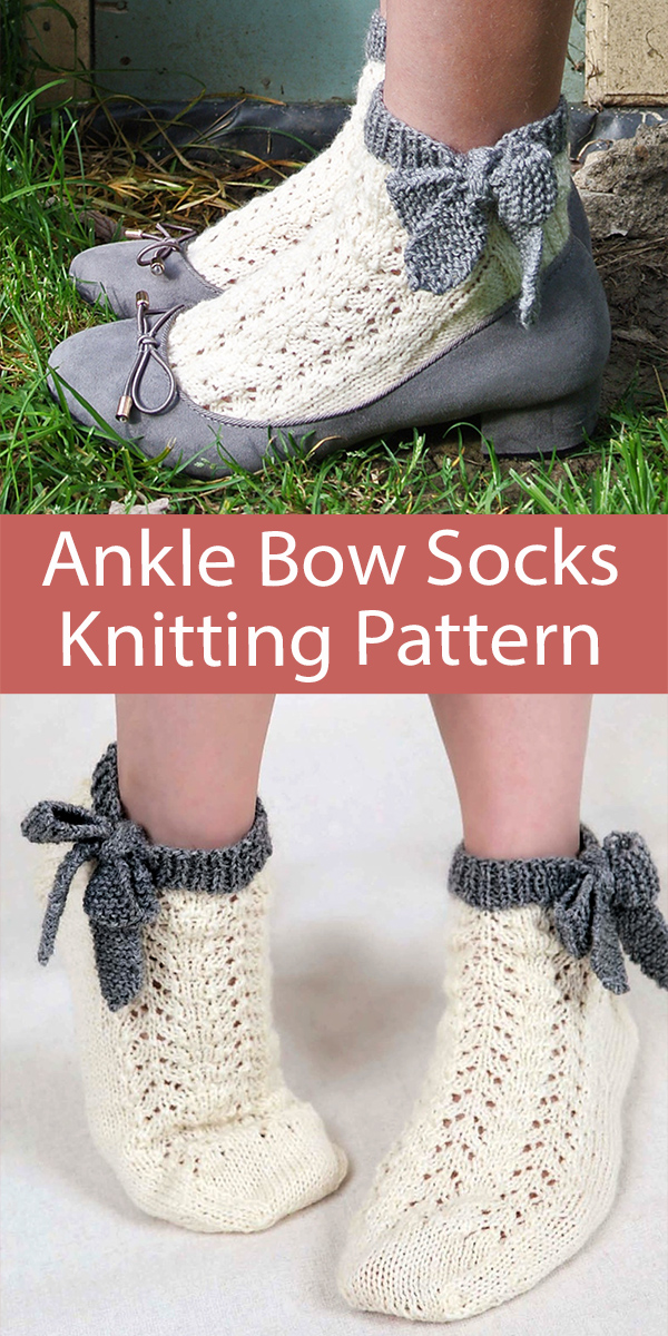 Ankle Socks Knitting Pattern Ankle Bow Socks