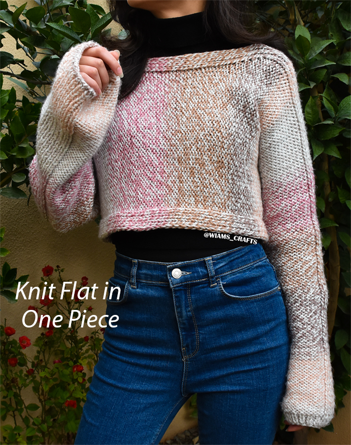 Free Sweater Knitting Pattern Anna Crop Top Pullover Sweater