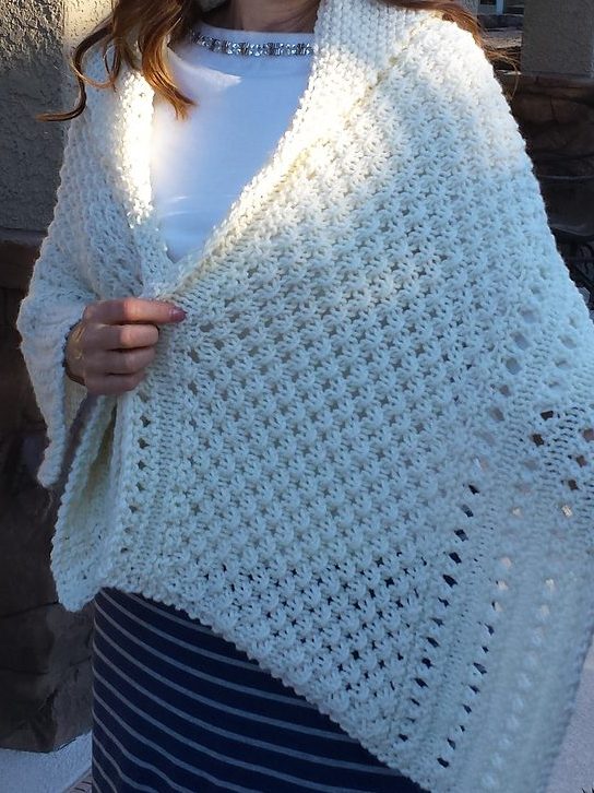 Free Knitting Pattern for Chunky Lace Wrap