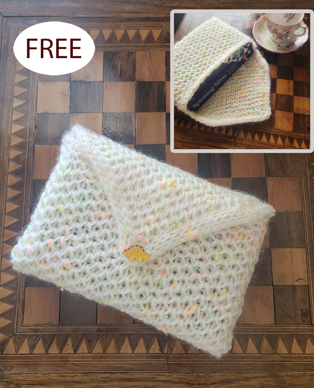 Free One Skein Apiary Book Sleeve Knitting Pattern