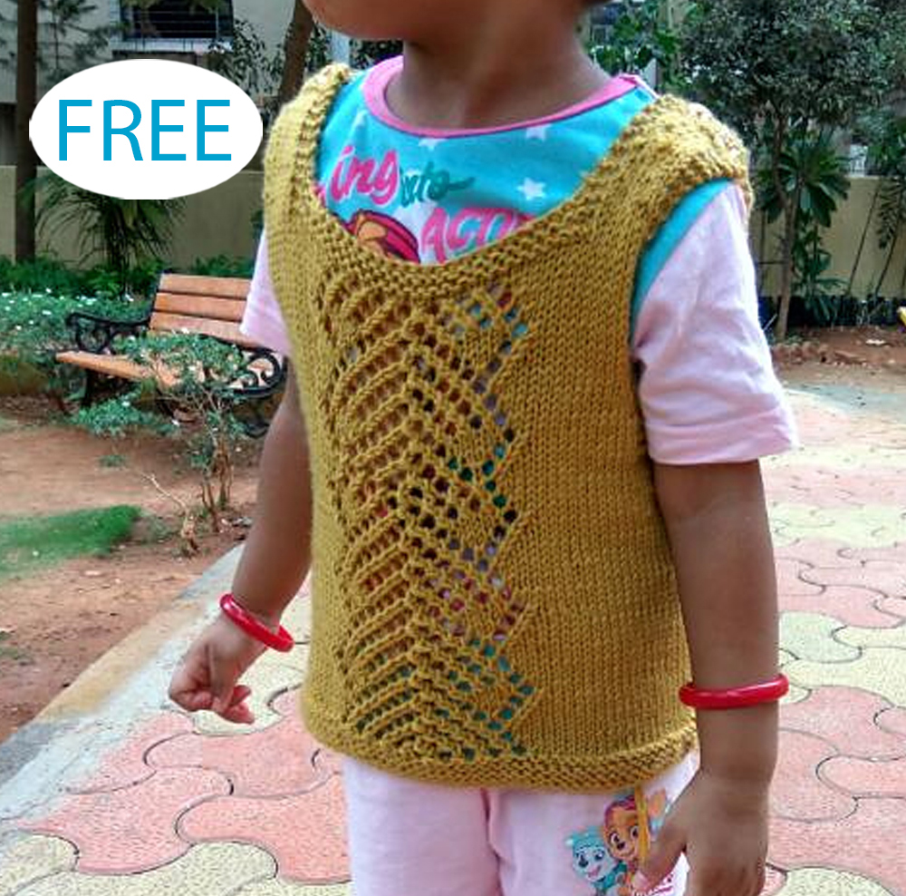 Free One Skein Apoorva Baby Vest Knitting Pattern