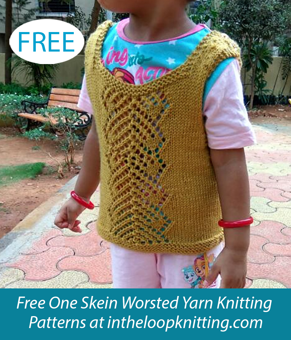 Free One Skein Apoorva Baby Vest Knitting Pattern