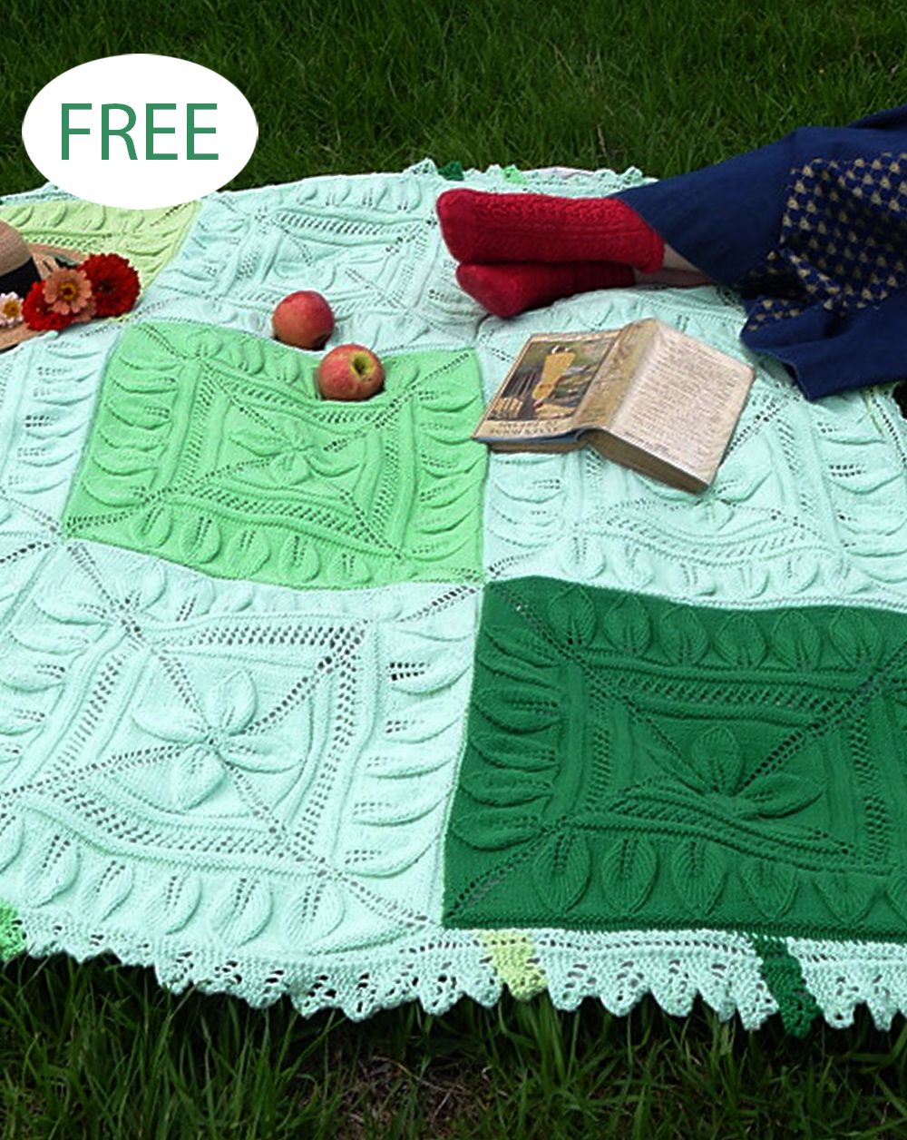 Free Apple Leaf Quilt Blanket Knitting Pattern 
