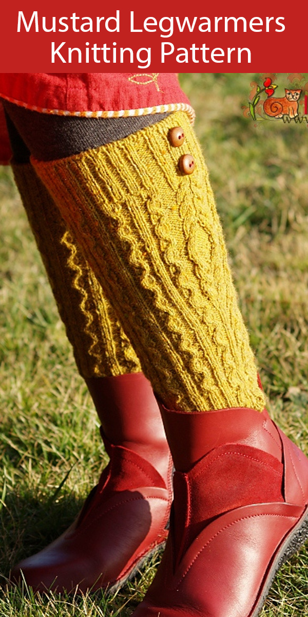 Legwarmers Knitting Pattern Apple with Mustard Leg warmers
