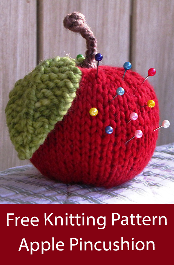 Free Knitting Pattern Apple Pincushion or Decoration