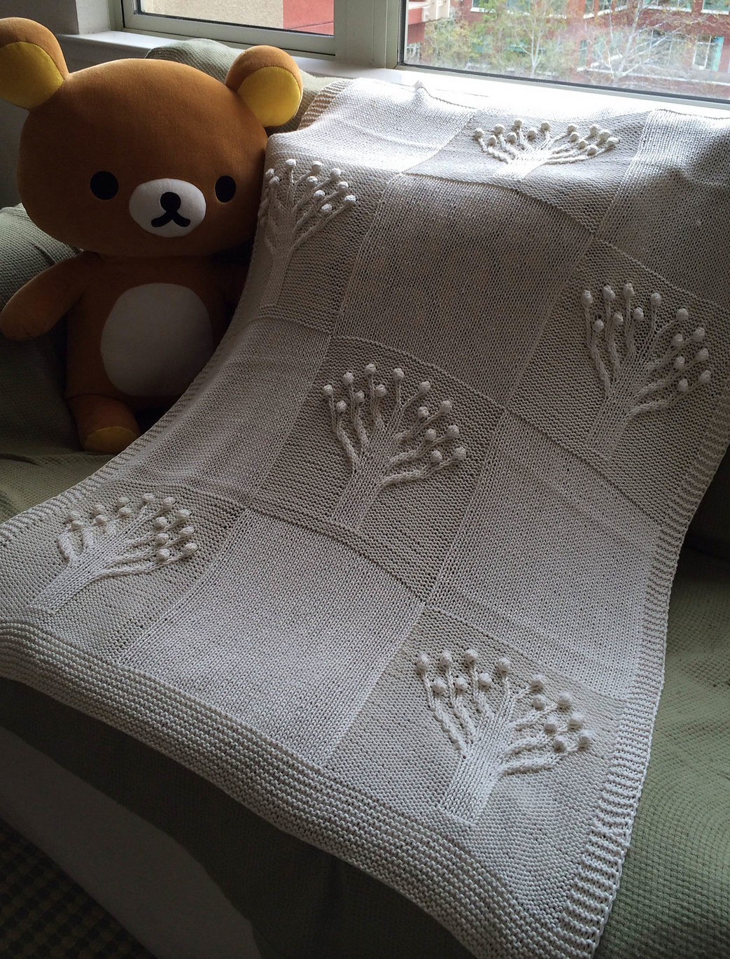 free teddy bear baby blanket knitting pattern