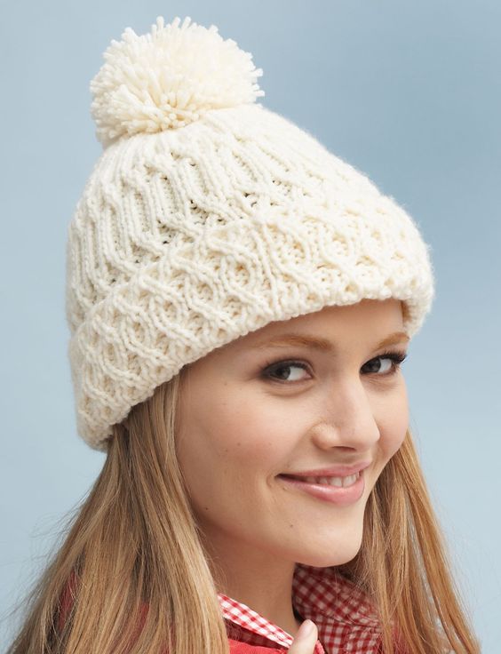 knit beanie with pom