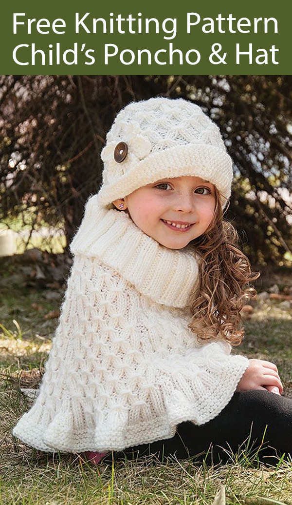 Free Child's Poncho and Hat Knitting Pattern
