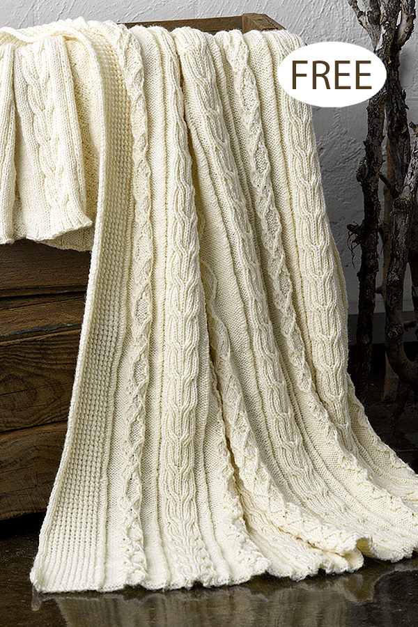 Free Aran Throw  Knitting Pattern