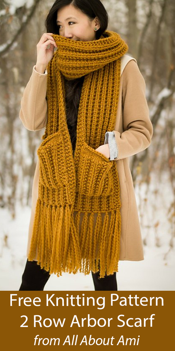 Free Scarf Knitting Pattern Arbor Scarf 2 Row Repeat