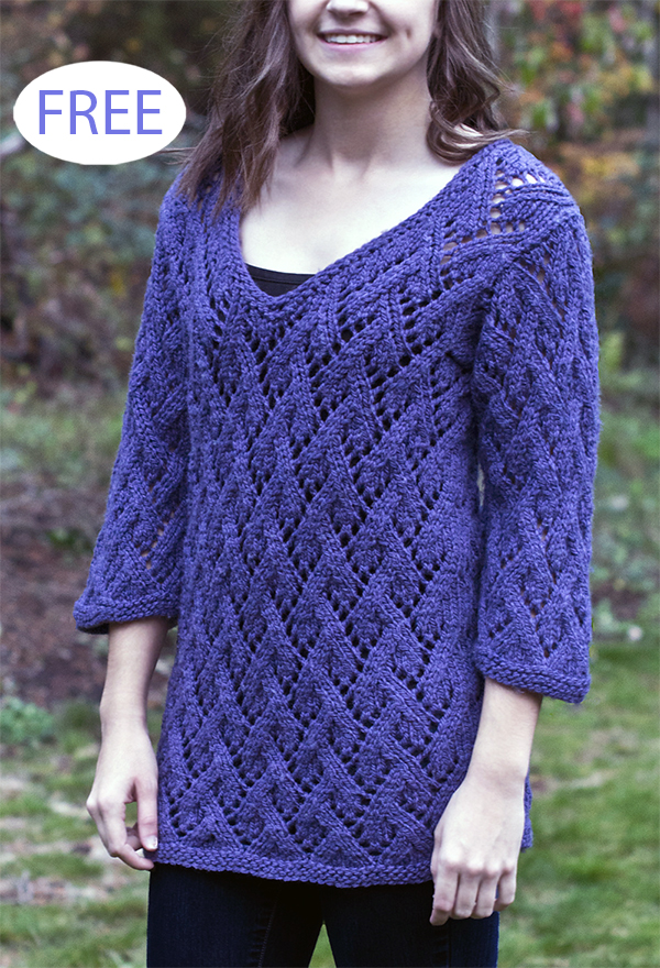 Free Arcadian Lace Pullover Sweater Knitting Pattern