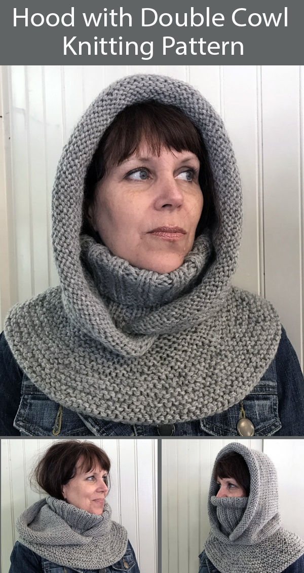 Knitting Pattern for Arctic Chill Hood with Double Cowl