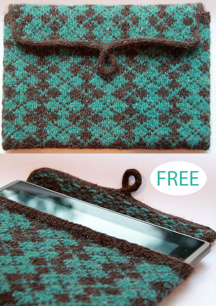 Free Argyle Kindle or Tablet Cardigan Knitting Pattern