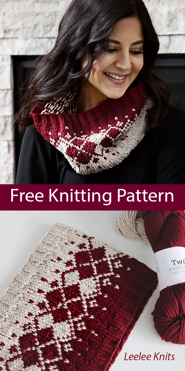 Argyle Cowl Free Knitting Pattern