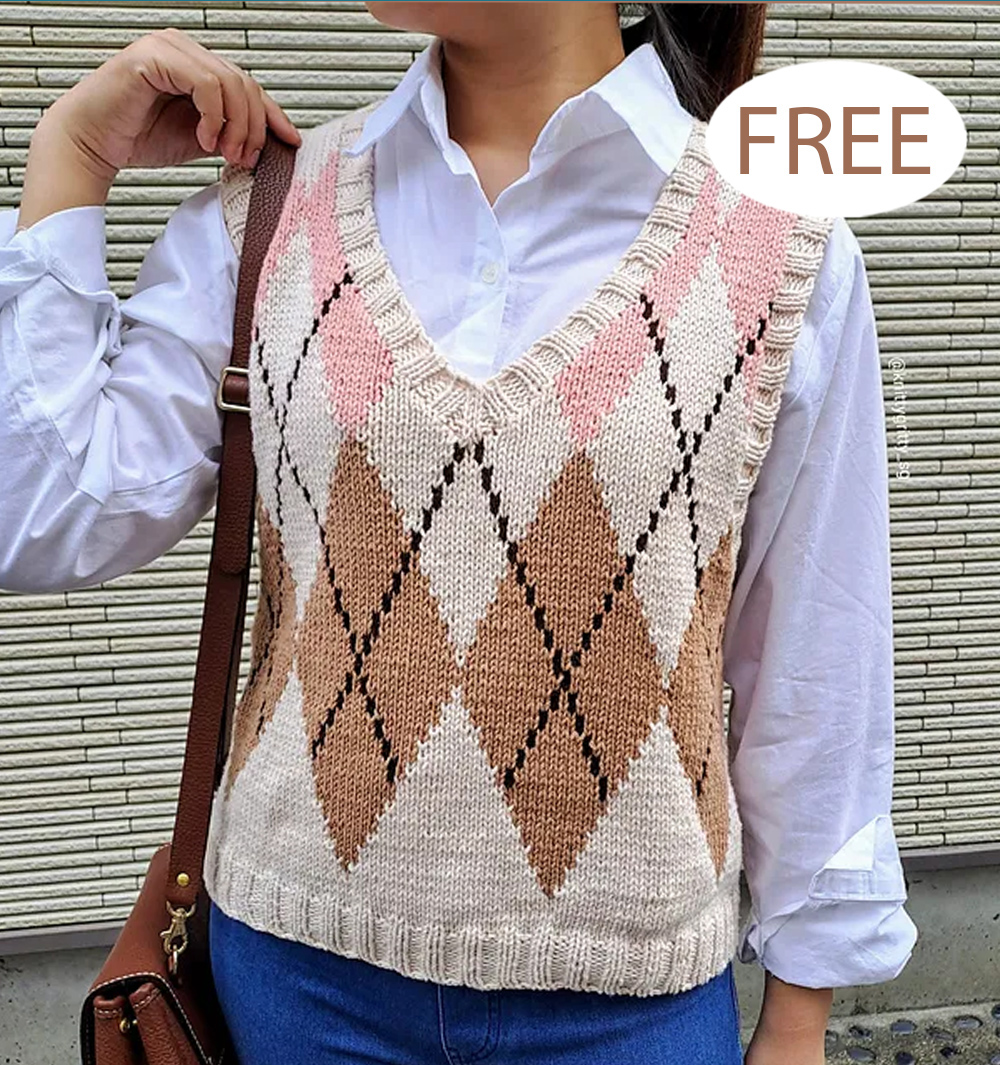 Free Argyle Dreams Vest Knitting Pattern
