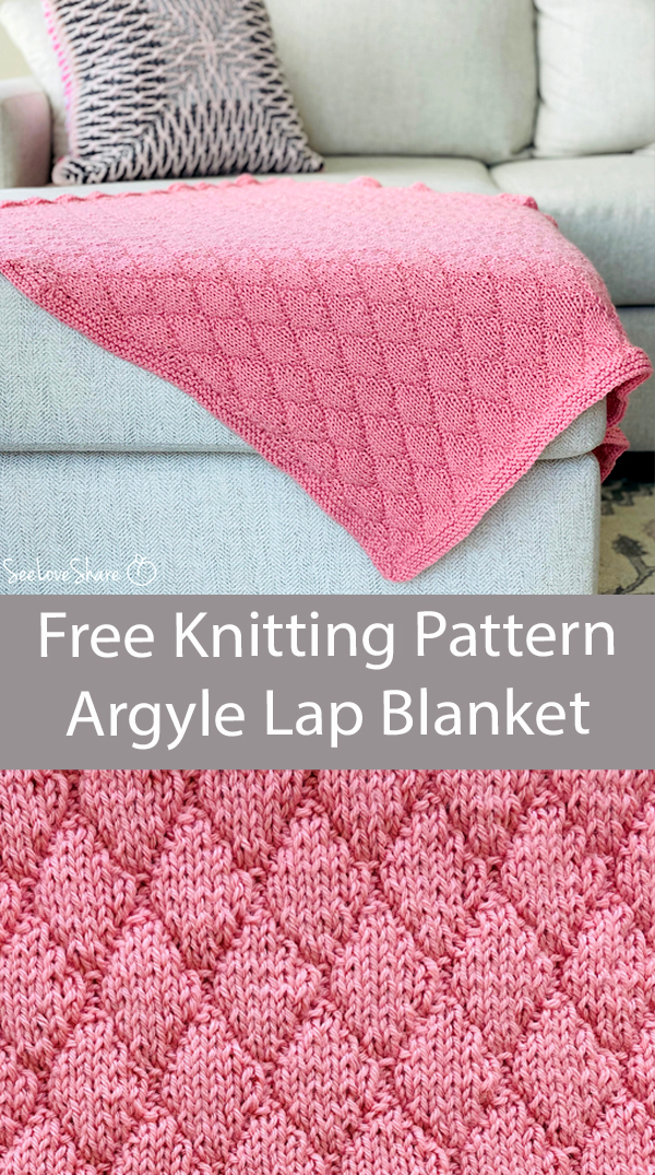 Free Blanket Knitting Pattern Argyle Lap Blanket