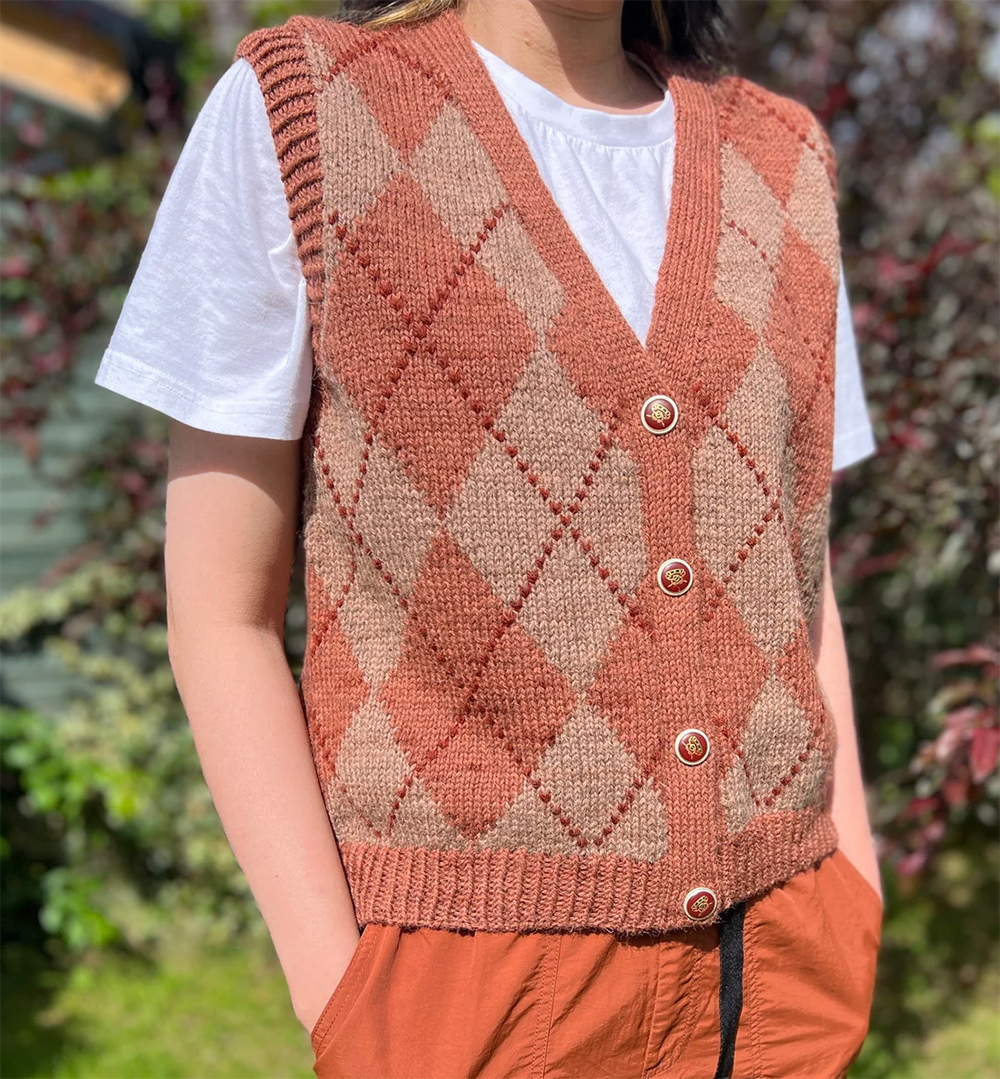 Free Knitting Pattern for Argyle Pluviae Vest