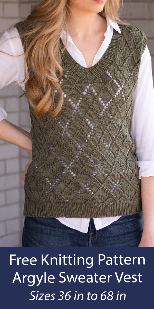 Free Vest Knitting Pattern Argyle Sweater Vest