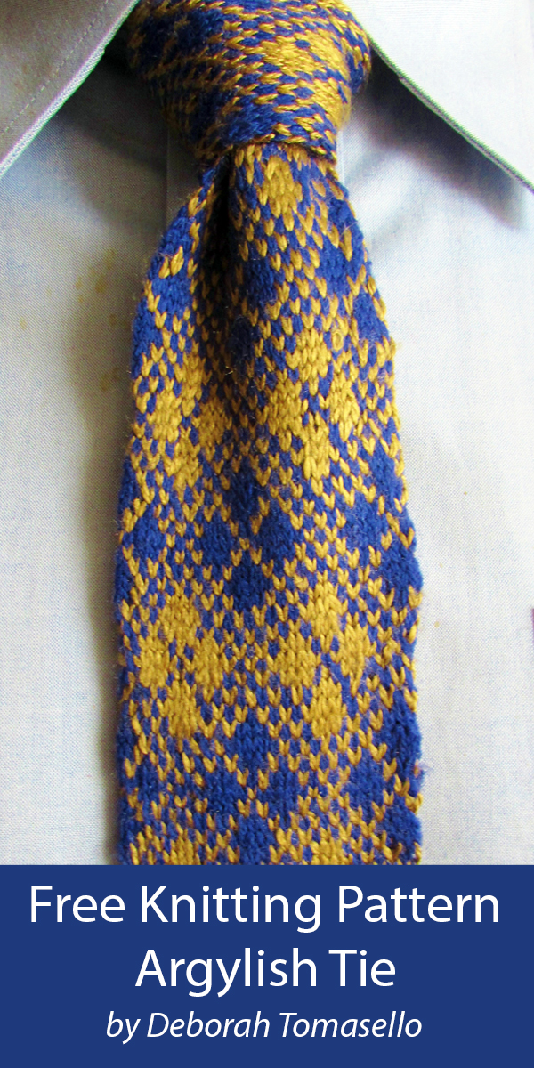 Argylish Tie Free Knitting Pattern