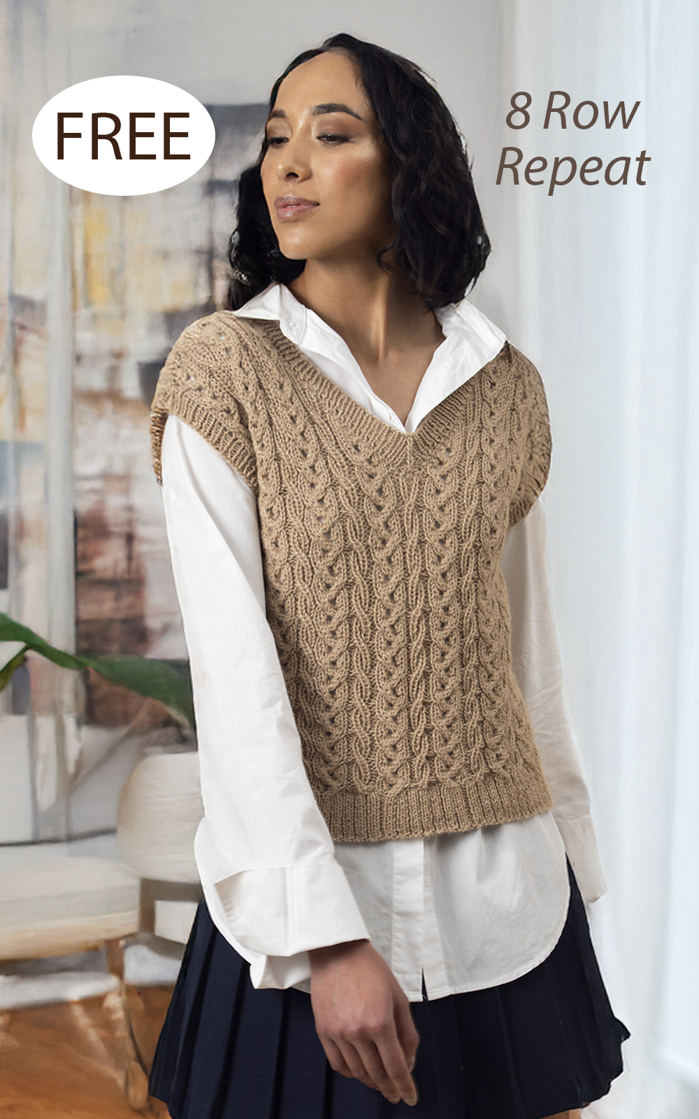 Free Sweater Knitting Pattern Ariana Cabled Vest
