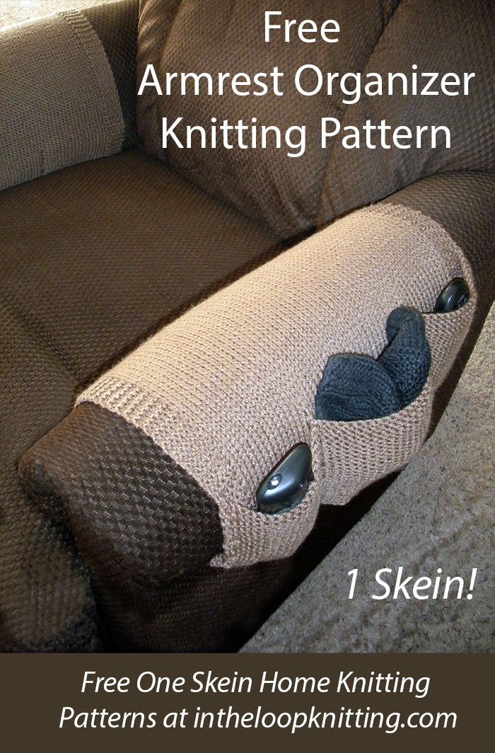 Free One Skein Armrest Organizer Knitting Pattern