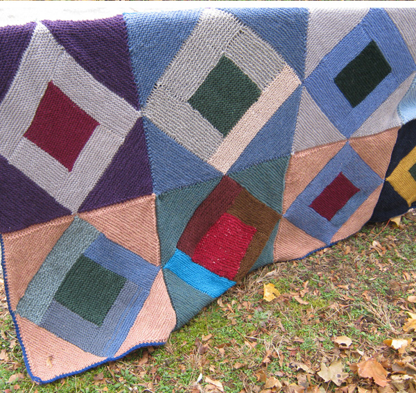 Free until January 31, 2020 Knitting Pattern for Around the Twist Log Cabin Throw