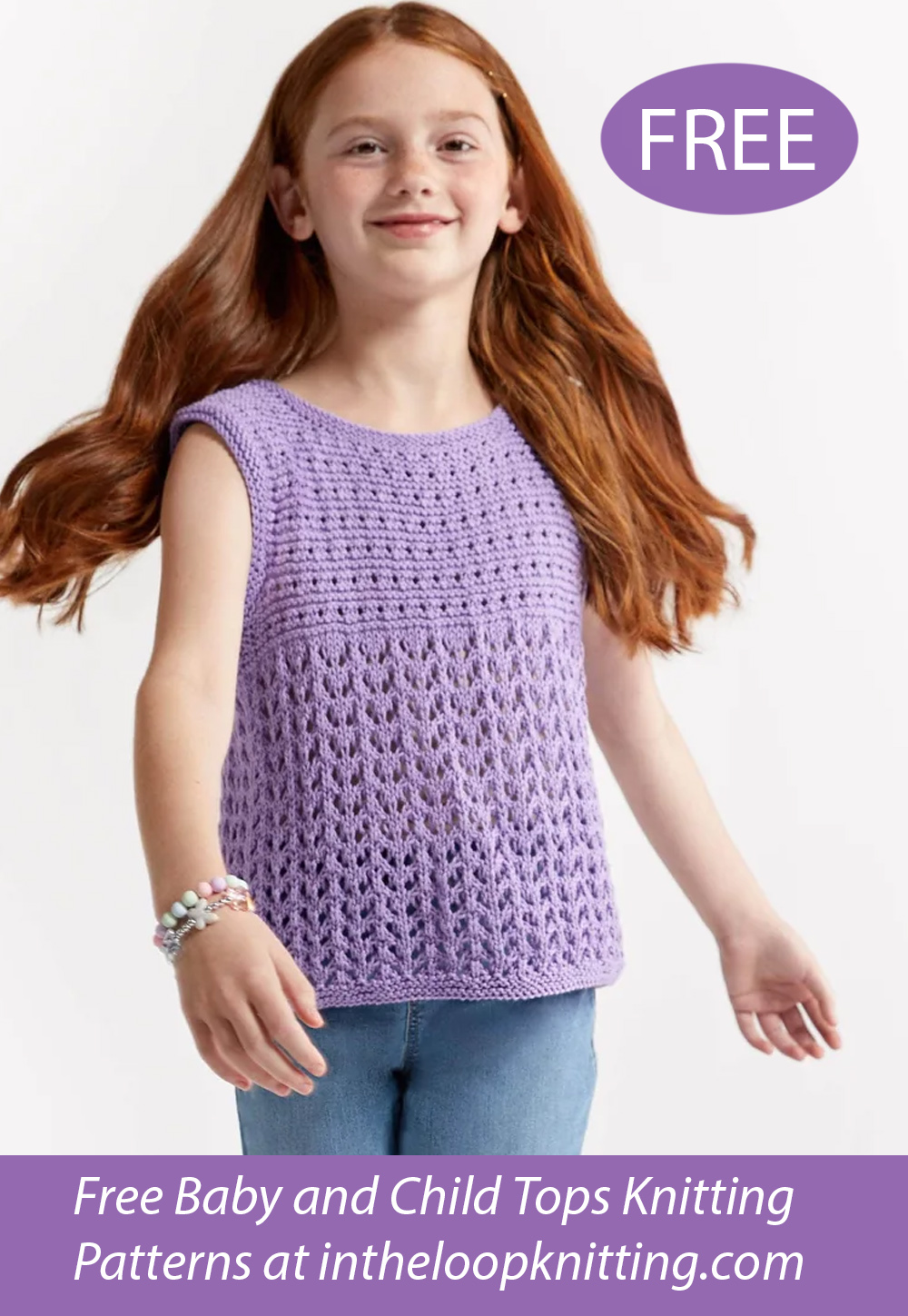 Free Children's Sleeveless Top Knitting Pattern Arrow Lace Tank