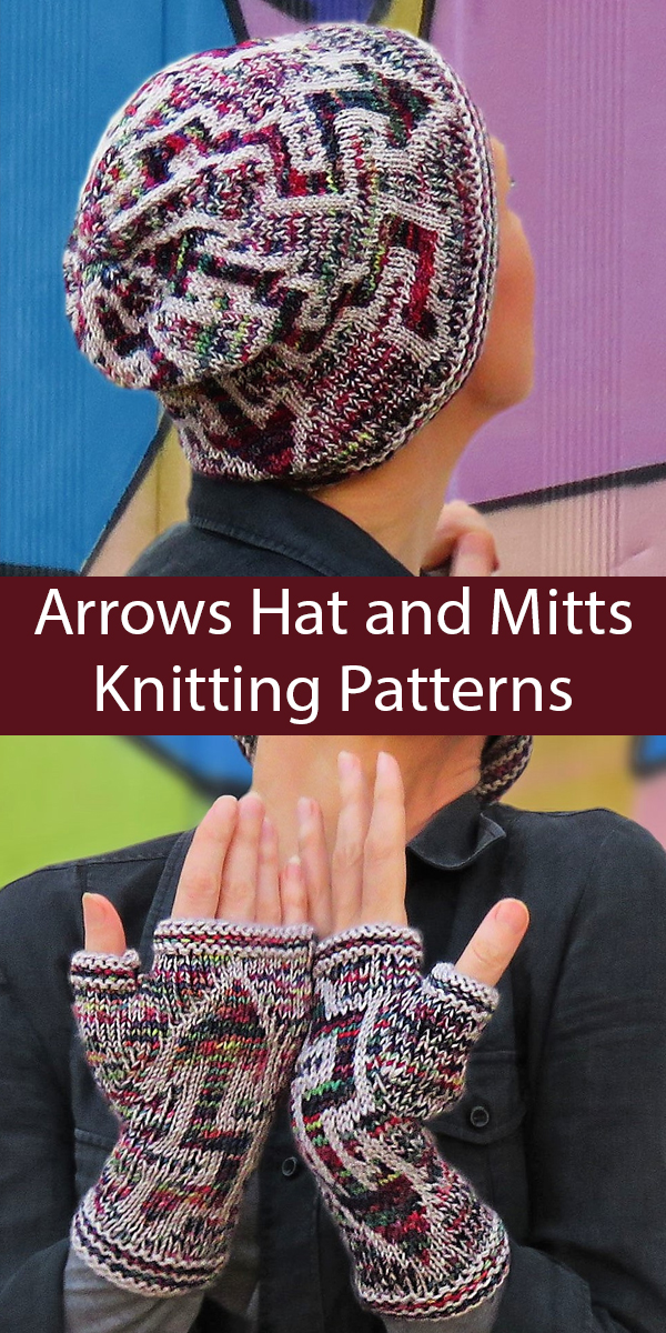 Arrows Hat and Mitts Knitting Pattern